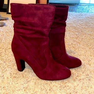 Kelly & Katie Maroon Slouch Ankle Boots